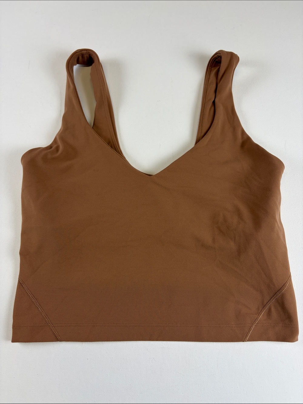 LULULEMON BROWN LONGLINE LIGHT SUPPORT SPORTS BRA TANK TOP SIZE 4